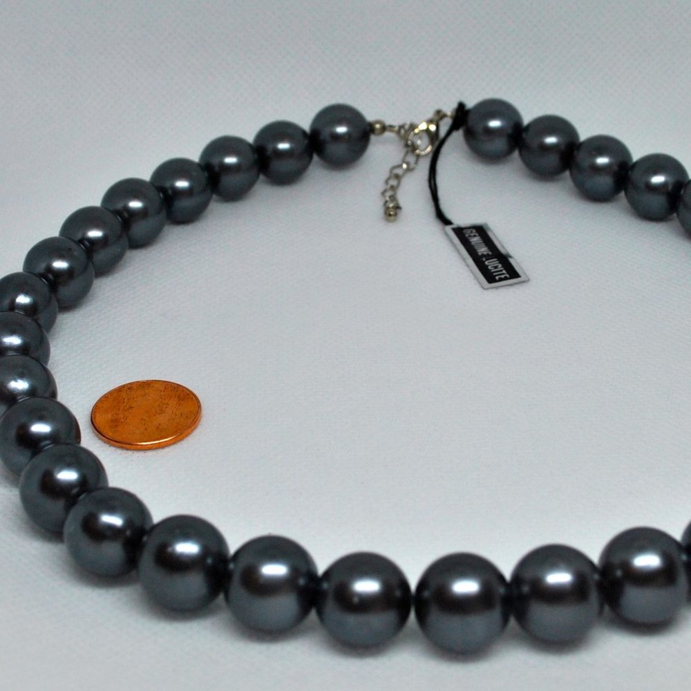 Vintage Metallic Grey Lucite Pearls